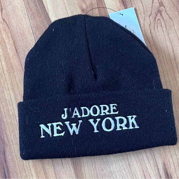 ktag black beanie hat says j’adore new york - Picture 1 of 5